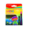Crayones de Cera, 8 mm x 90 mm, Caja x 12 Colores Neón
